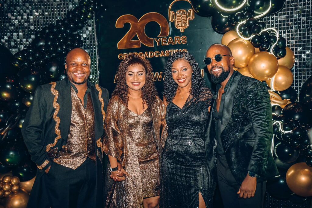 Lang’ata MP and former radio presenter Alex Jalang’o, his wife Amina Chao , Mariam Mwemba Mwakideu’s wife and radio presenter Alex Mwakideu: Photo: Alex Mwakideu/Facebook