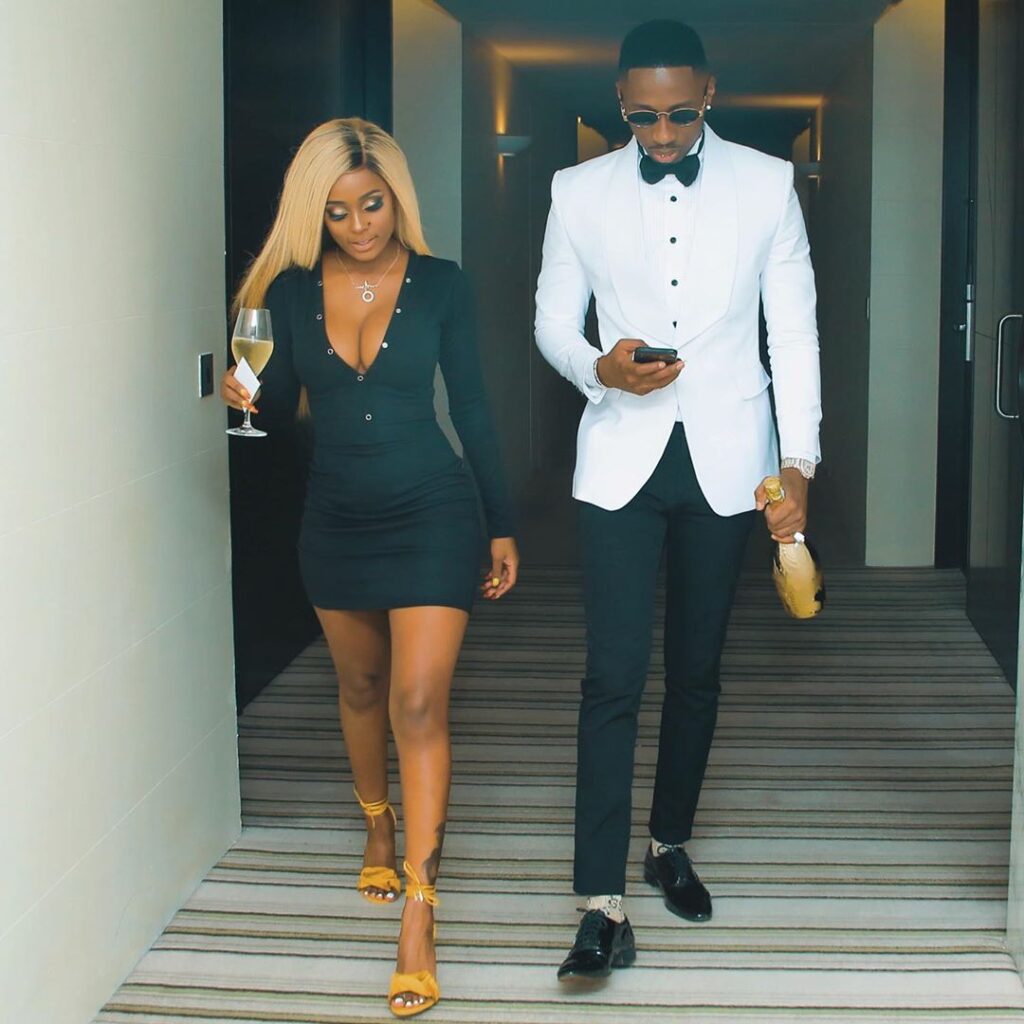 Juma Jux and Vanessa Mdee enjoying a sexy night out with drinks. Photo: Instagram