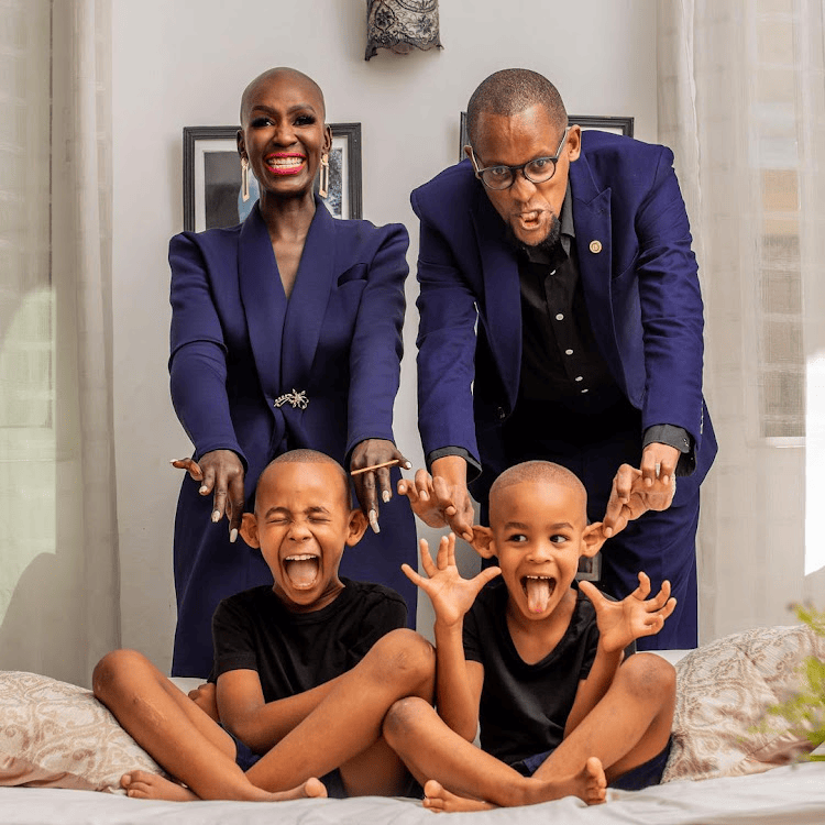 Winnie Bwire, Dan Sonko and his kids during happier moments. Photo: Instagram