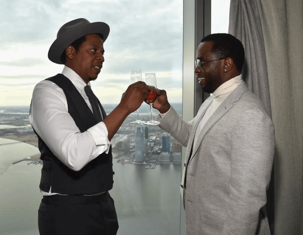 Jay-Z and Diddy: Cheers to Brotherhood. Photo: Online