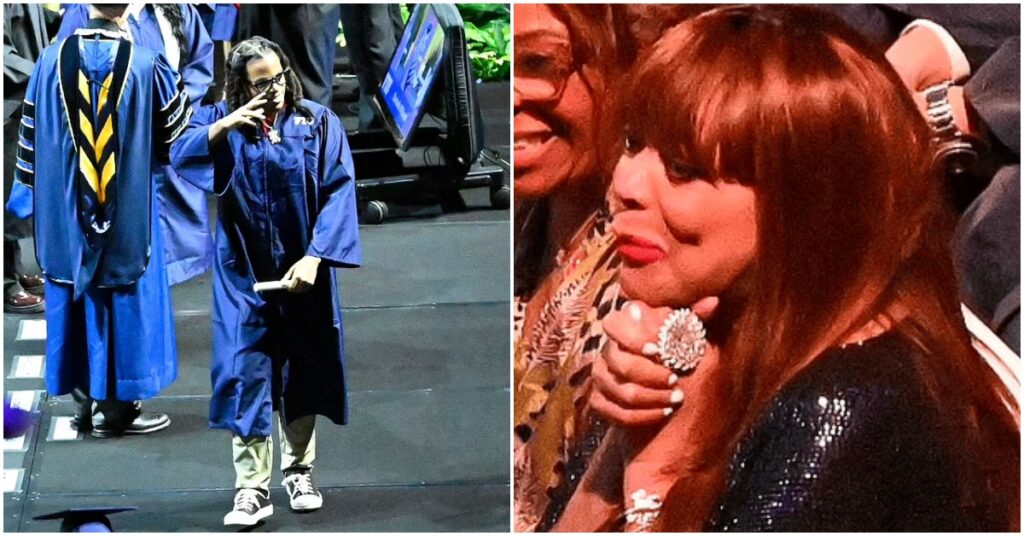 Wendy Williams seemed visibly emotional as his only son Kevin Jr took to the stage to receive his diploma, what a proud mama moment. Photo: Getty Images