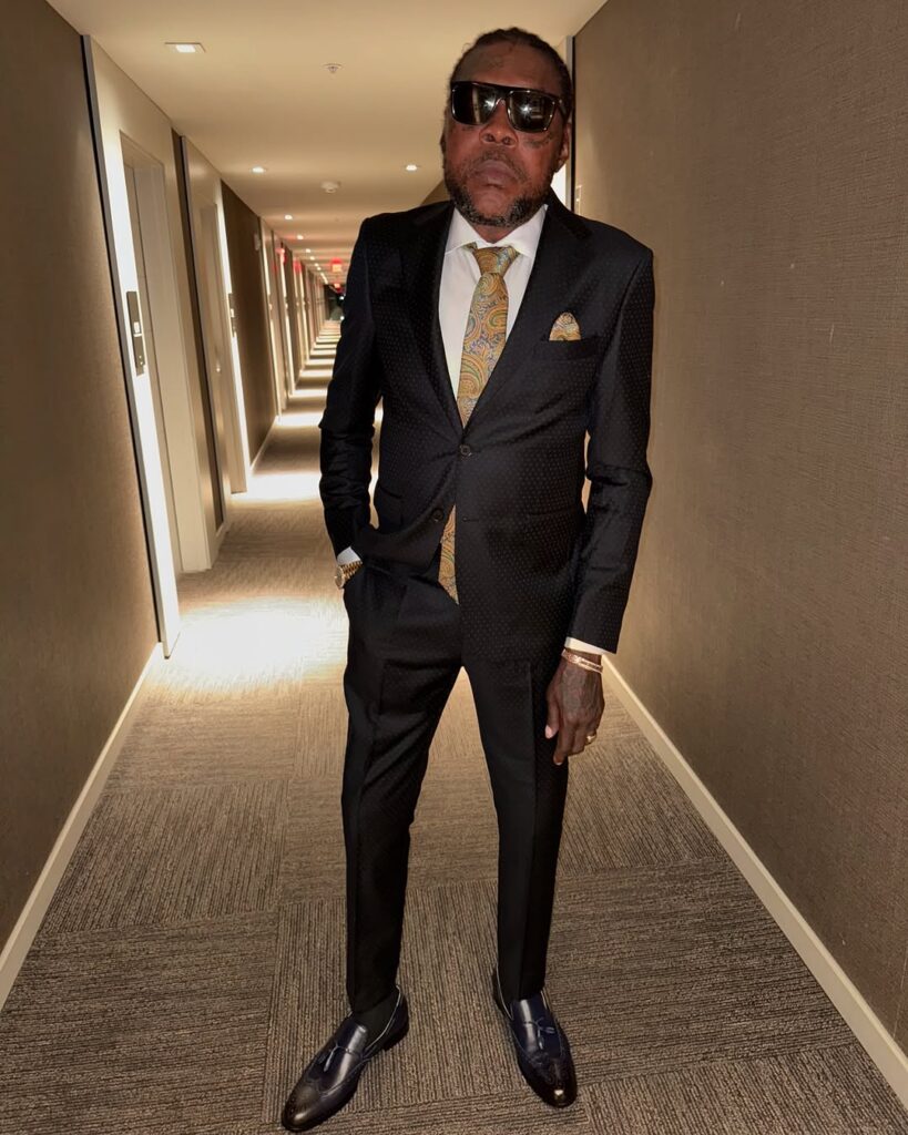 The BOSS, CEO Adidja Palmer looking dapper in a suit. Photo: Vybz Kartel/ Instagram