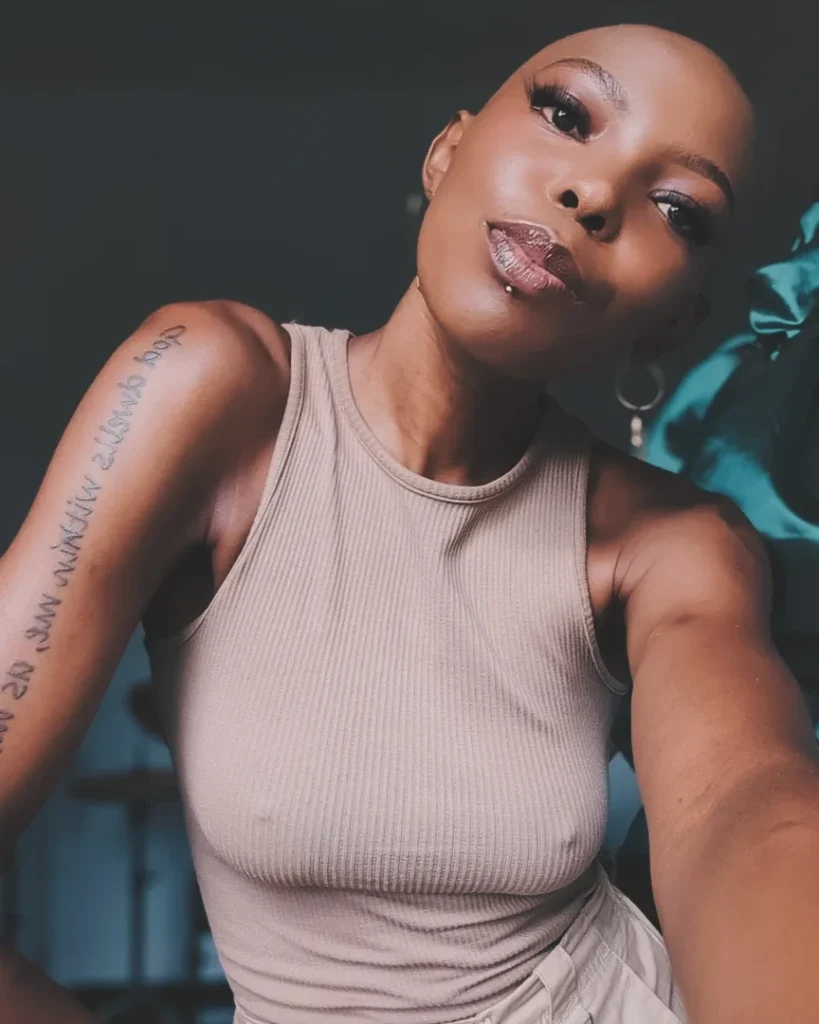 Adelle Onyango once shaved her head bald. Photo: Instagram