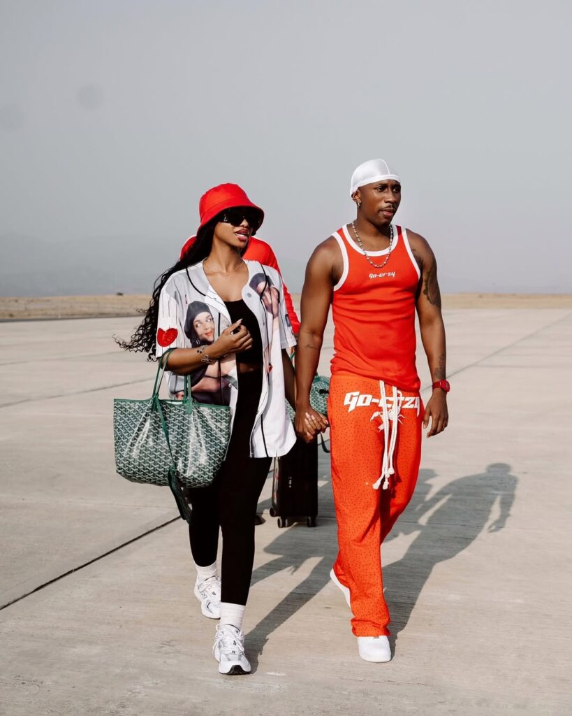 Priscilla lands in Tanzania and is warmly welcomed by her boyfriend Juma Jux. Photo: Instagram
