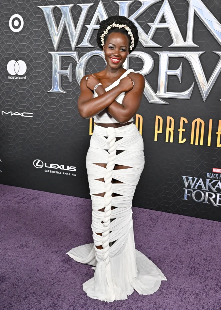 Lupita Nyong'o at the #WakandaForever red carpet. Photo: Instagram