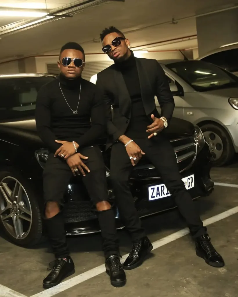 Mbosso with his former boss WCB CEO Diamond Platnumz. Photo: Instagram