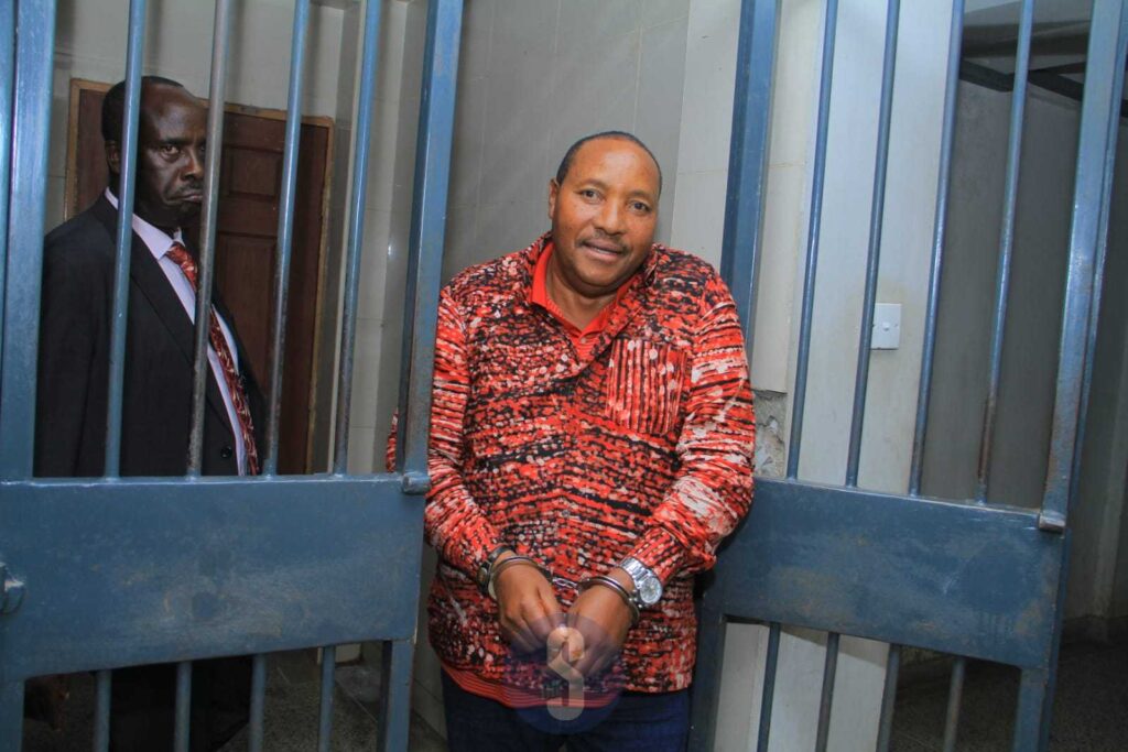 Waititu behind bars at Industrial Area Prison. Photo: The Star