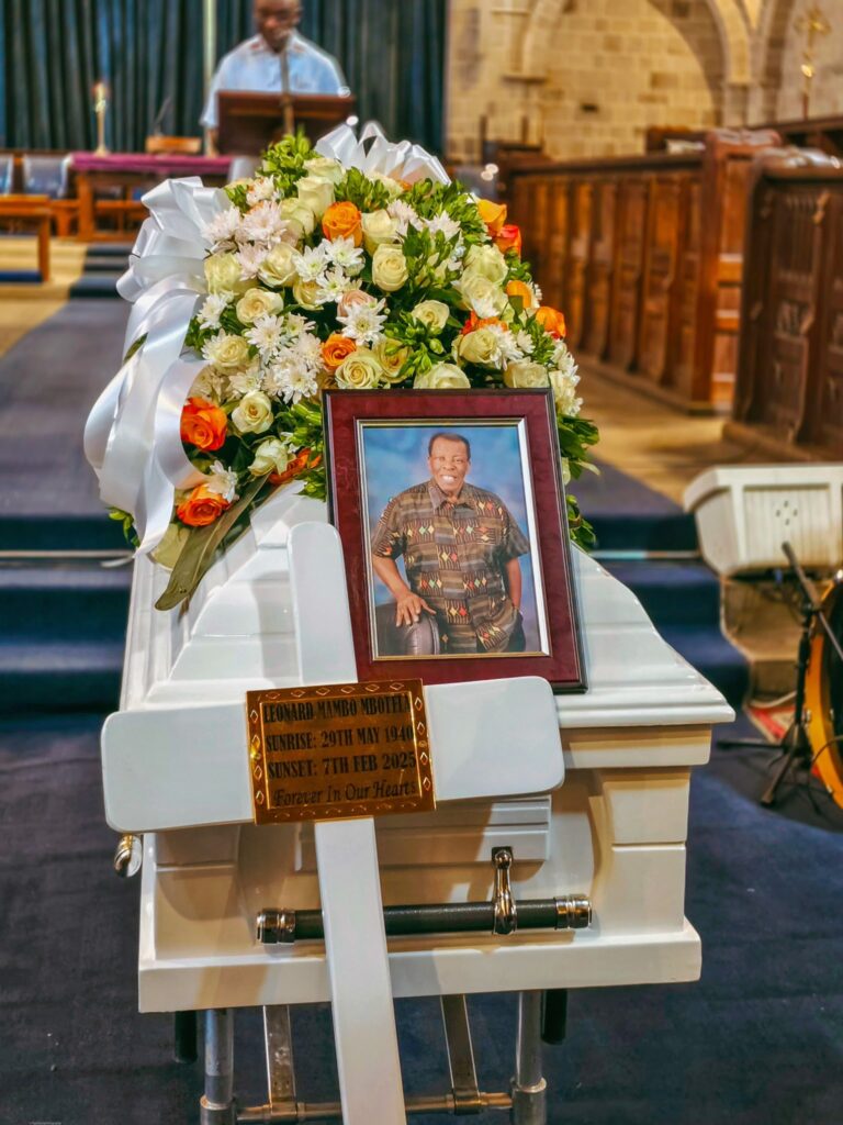 Leonard Mambo Mbotela casket at All Saints Cathedral. Photo: X