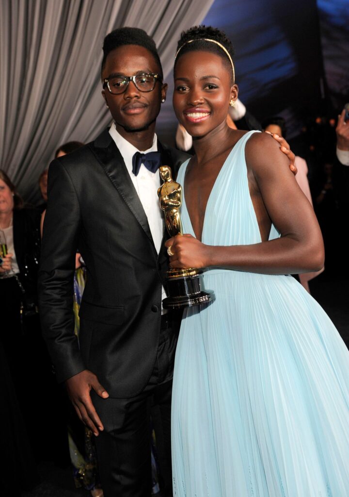 Lupita Nyong'o and brother Junior Nyong'o at the Oscars on March 2, 2014 in Hollywood, California. Photo: Online