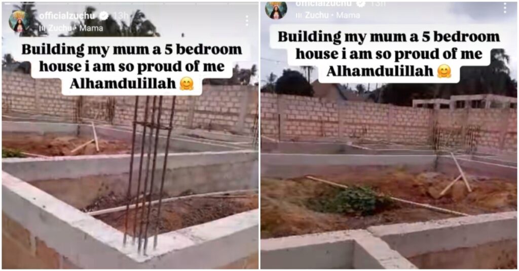 A collage of the 5-bedroomhouse mansion Zuhura Othman Soud is building for her mum Khadija Kopa. Photo: Instagram