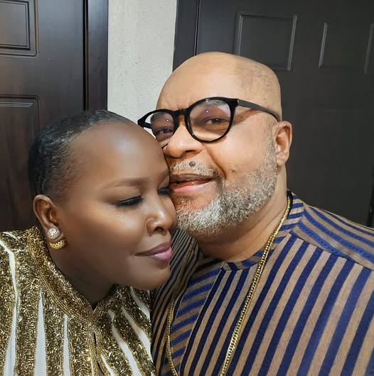 Emmy Kosgei lovingly and tenderly embraces her husband, Madubuko, in a heartfelt moment of affection. Photo: Instagram