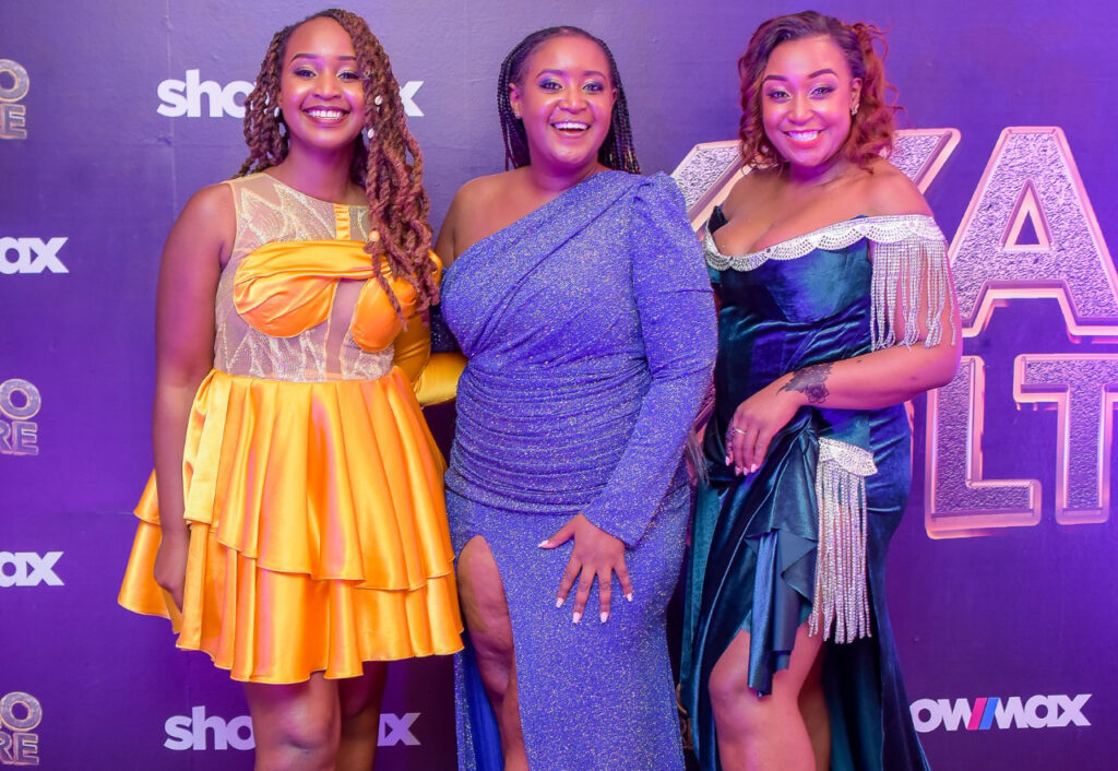Betty Kyallo with her sisters Gloria and Mercy during the premiere of their reality show dubbed Kyallo Culture. Photo: Instagram 