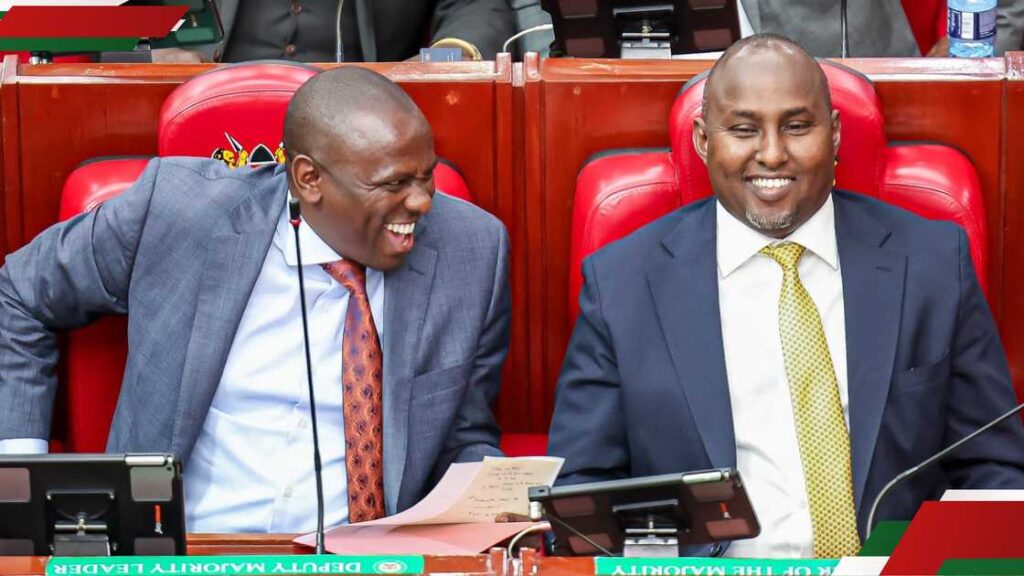 Majority Leader Kimani Ichung’wah and Minority Whip Junet Mohamed. Photo: Online