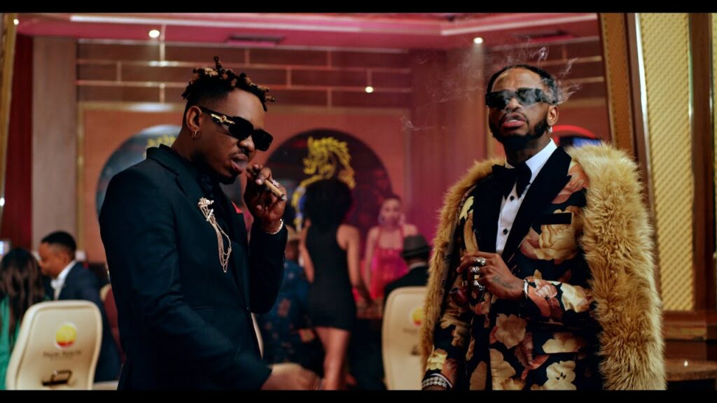 Mr. Love Bite with his boss,CEO of WCB Wasafi records  Diamond Platnumz. Photo: Online