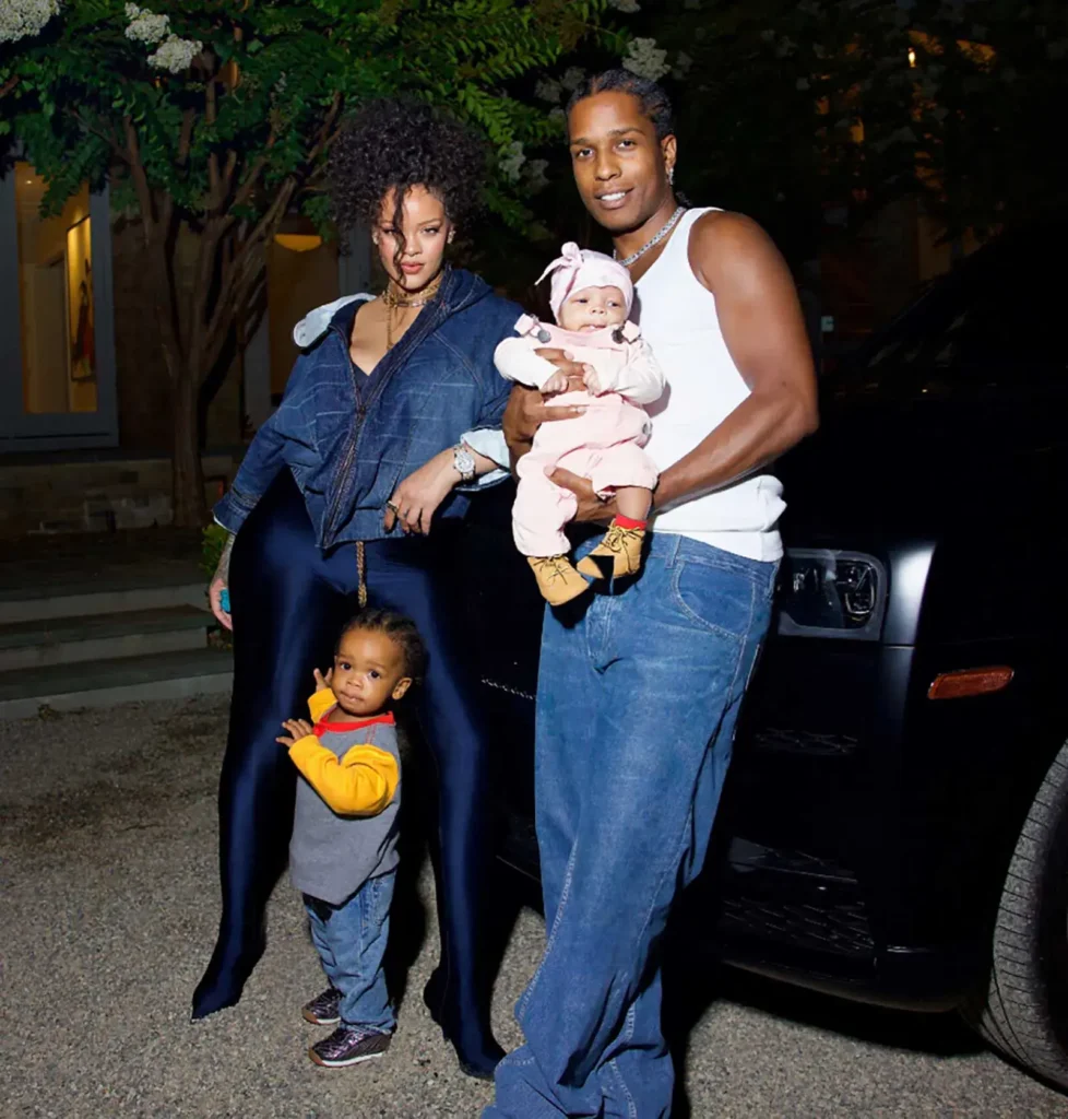 Rihanna, A$AP Rocky and their two sons RZA and Riot. Photo: Page Six