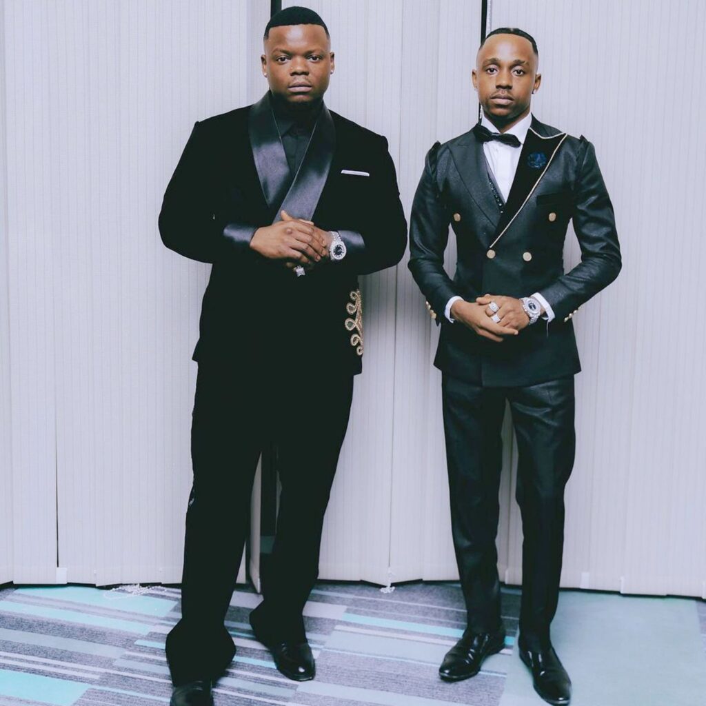 Ibraah with Harmonize, his former boss at Konde Gang. Photo: Instagram