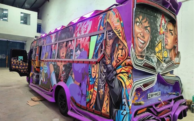 The super fire graffitti of the 'Mood' matatu. Photo: X