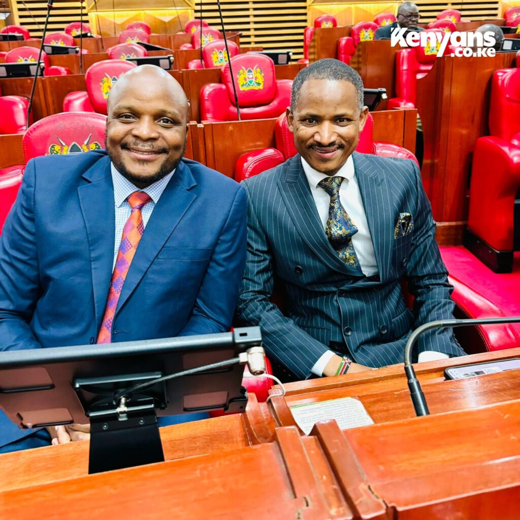 Kenyan Member of Parliament (MPs) Jalang'o and Babu Owino in Parliament. Photo: X
