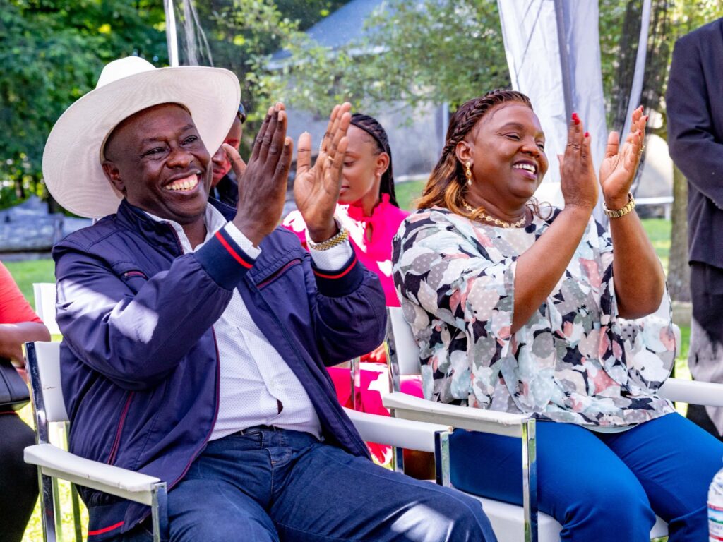 Former Deputy President Rigathi Gachagua happy with his wife Pastor Dorcas Rigathi. Photo: X